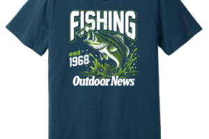 Retro Fishing Outdoor News Logo T-Shirt